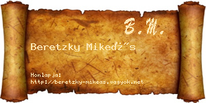 Beretzky Mikeás névjegykártya